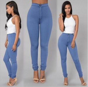 Women Fashion High Waisted Jeans