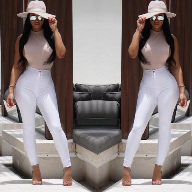 Women Fashion High Waisted Jeans