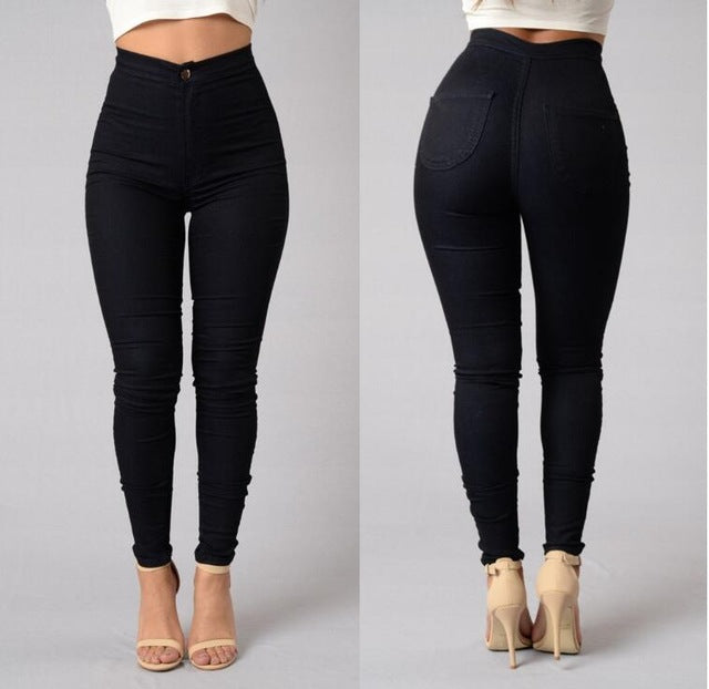 Women Fashion High Waisted Jeans